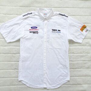 Apex Design Men's Pit Crew Racing Shirt Button-Up Logos Vintage Large